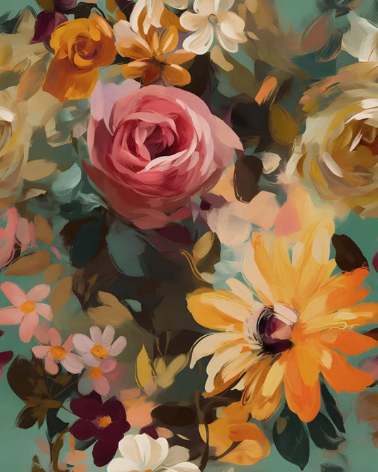 Colorful Wallpaper Floral Peel and Stick 17.4" x 118" Rose Contact Paper Modern Watercolor Self Adhesive Covering for Bedroom Cabinet Bathroom Home Decor