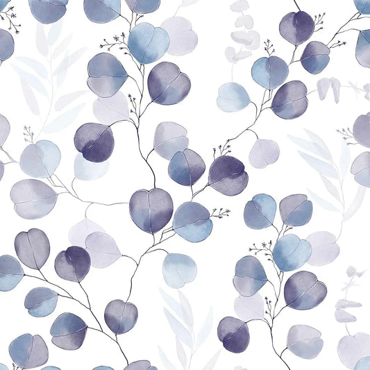 Purple Leaf Peel and Stick Wallpaper Vintage White Floral Wallpaper Vinyl Wrap 17.4" x 118" Kitchen Worktop Covering Vinyl Self Adhesive Thick Leaf Contact Paper for Cabinets Drawers Sticker