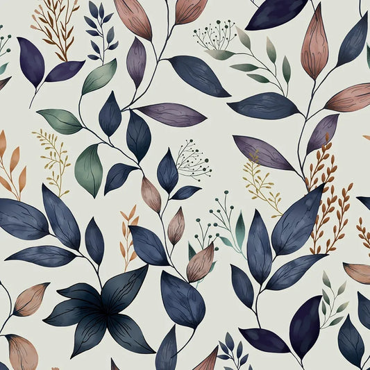 Navy Leaf Peel and Stick Wallpaper Floral Wallpaper 17.4" x 118" Dark Blue Leaf Contact Paper Navy Vinyl Wrap Easily Peel Off Self-Adhesive Wall Paper for Bedroom Kitchen Cabinet Bathroom