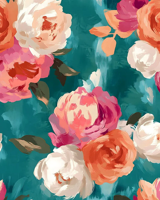 Watercolor Floral Wallpaper Peel and Stick, Blue and Pink Rose Flower Contact Paper Removable Waterproof Self-Adhesive Wall Paper for Bedroom Countertop Desk Cabinets Decor 17.4" x 78" Renter Friendly