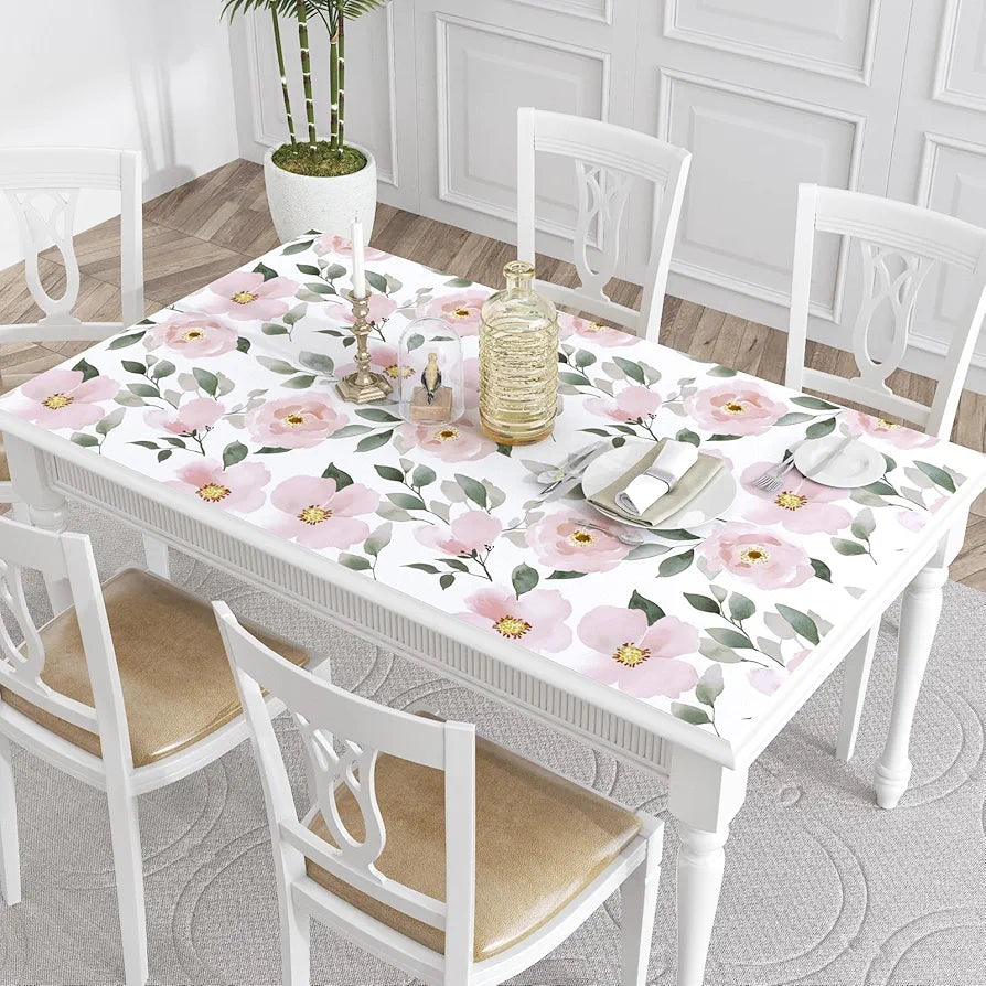 Pink Floral Wallpaper Peel and Stick White Floral Contact Paper Leaf Boho Wallpaper Waterproof Self-Adhesive Wall Covering for Bedroom Countertop Desk Cabinets Decor 17.4" x 118"